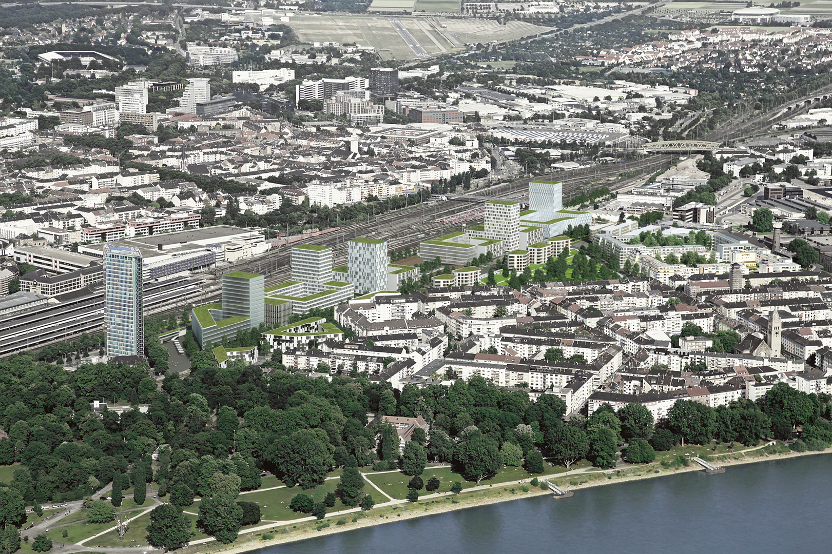 Glückstein-Quartier: Luftbild von Westen