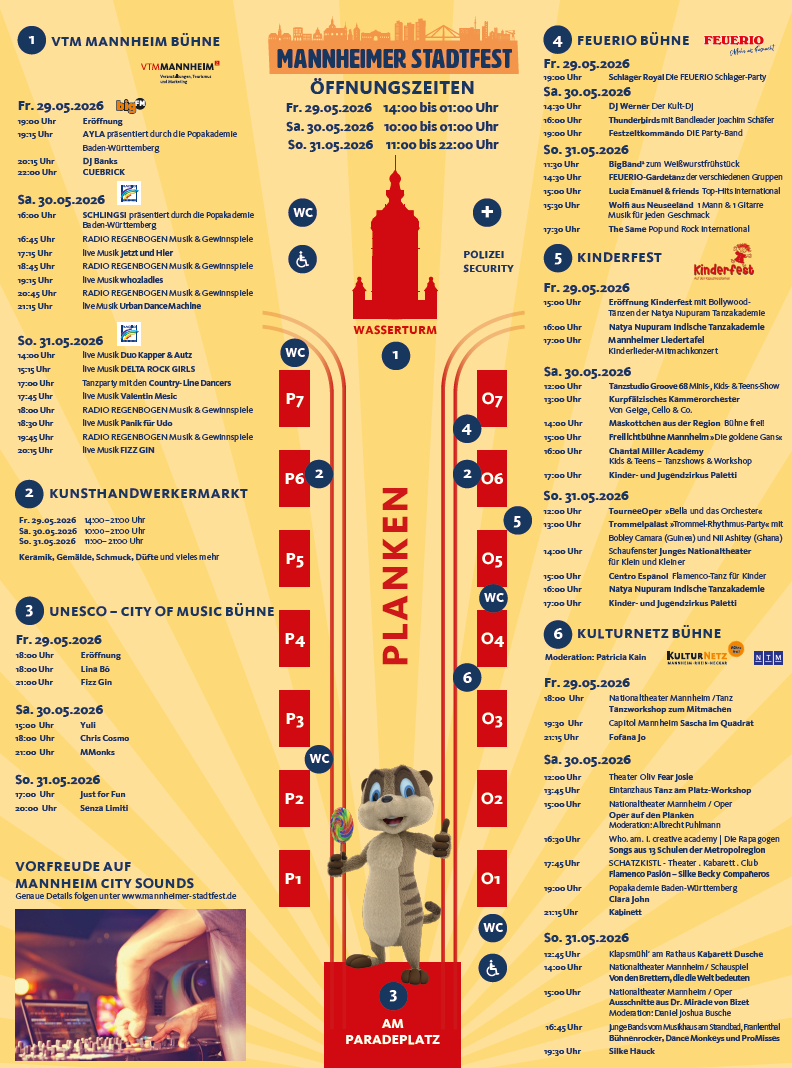 Programm Mannheimer Stadtfest 2026