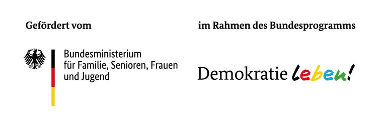 Vergrößerte Ansicht von Kombilogo Bundesamt für Familie, Senioren, Frauen und Jugend, Bundesprogramm Demokratie leben!