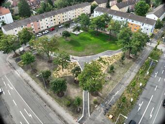 Vergrößerte Ansicht von Habichtplatz von oben