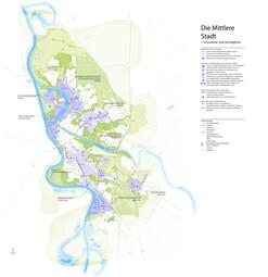 Vergrößerte Ansicht von Karte der Mittleren Stadt des Modell Räumliche Ordnung