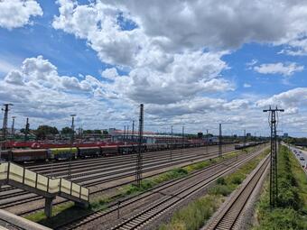 Vergrößerte Ansicht von Schienenetz Frachtbahnhof Mannheim