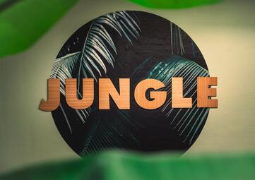Vergrößerte Ansicht von Schrifzug JUNGLE an der Wand.