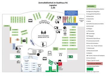 Vergrößerte Ansicht von Lageplan der Zentralbibliothek