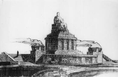 Vergrößerte Ansicht von Denkmalentwurf von Bruno Schmitz für Großherzog Friedrich I