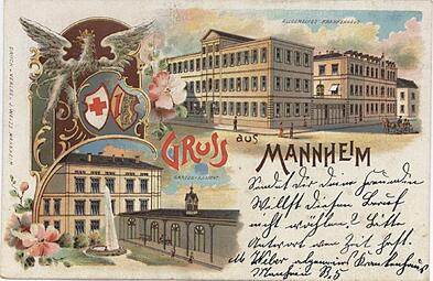 Vergrößerte Ansicht von Postkarte des Allgemeinen Krankenhauses 