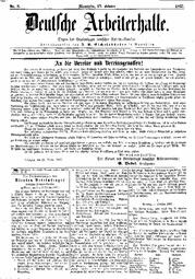 Vergrößerte Ansicht von Ausgabe 8 der „Deutsche Arbeiterhalle“, 15. Oktober 1867