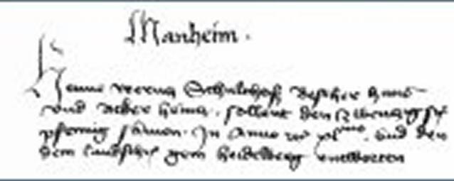 Vergrößerte Ansicht von Eine Steuerliste von 1439