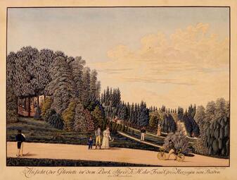 Vergrößerte Ansicht von 1817 - Karl Drais mit seiner Laufmaschine