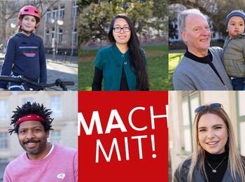 Mach mit! Logo mit Menschen