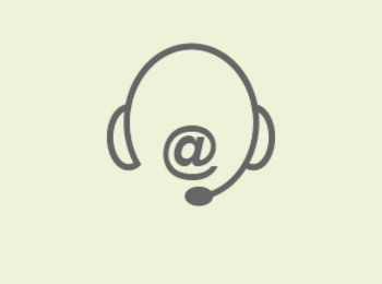Icon Kopfhörer mit E-Mail Zeichen