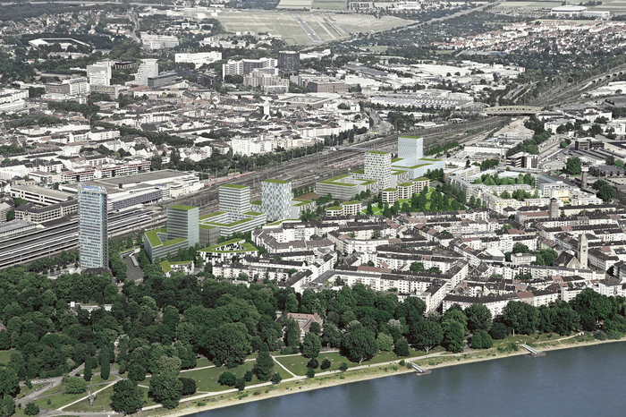 Glückstein-Quartier: Luftbild von Westen